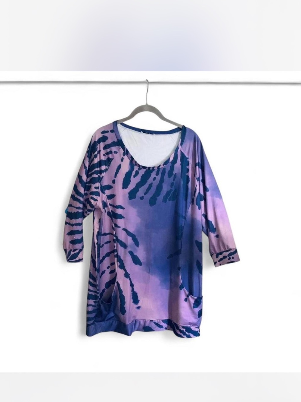 Purple Tie-Dye Pocket Tunic Top size L (could be XL)